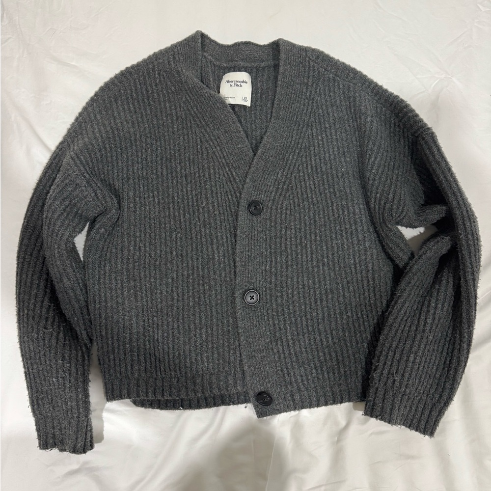 Gray Cardigan Sweater